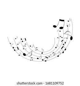 Diseño vectorial de la colección Music Note para banner, aislado en fondo blanco.
