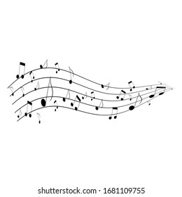 Diseño vectorial de la colección Music Note para banner, aislado en fondo blanco.