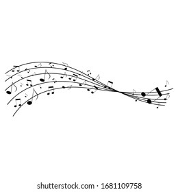 Music Note Collection vector design for banner, Isolated on white background.