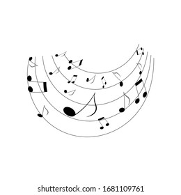Diseño vectorial de la colección Music Note para banner, aislado en fondo blanco.