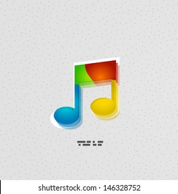 Music note colorful vector concept