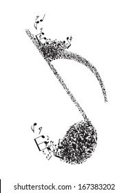 music note consisting of many small music notes