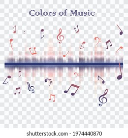 Music note design, colorful background, Vector illustration design. 