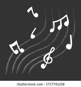 Music Note Design Element In Doodle Style