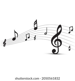 Music note design element in doodle style vector illustration