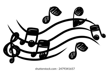 Notendesign-Element im Doodle-Stil Icon Vektorgrafik isoliert auf weißem Hintergrund