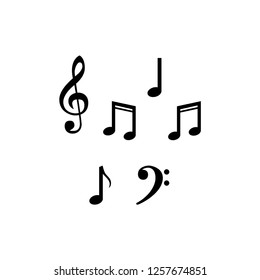 Music note design element in flat style. Vector illustration isolaten on white background