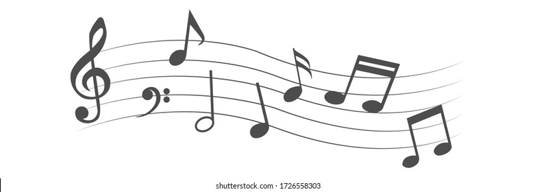 Music note design element. Isolated vector illustration.