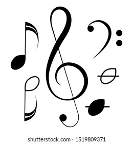 Music note design element in trendy flat style isolated on white background - vector 
