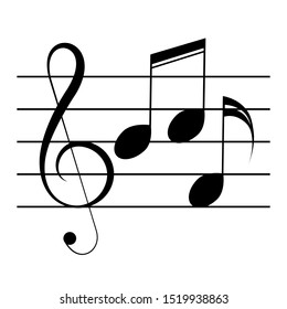 Music note design element in trendy flat style isolated on white background - vector illustration
