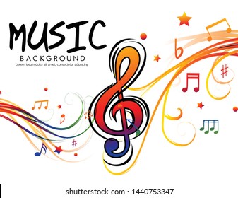 Music Note Design Element,Abstract Musical Background. Vector Illustration.