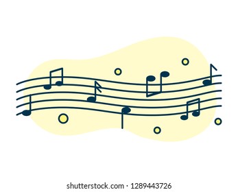 Music note design elements, music and sound template