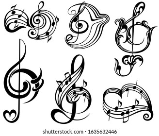 Music note design elements.Vector illustration