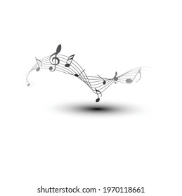 Music note design, White back ground, Vector illustration design.