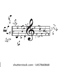 Music Note Design White Background Vector illustration design.