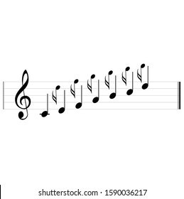 Music Note Design,White background,Vector illustration Deign,