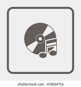 Music note with disc.