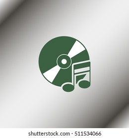 Music note with disc.