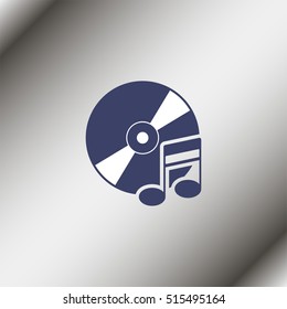 Music note with disc.