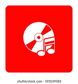 Music note with disc.