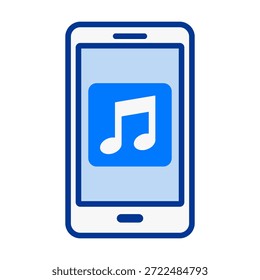 Nota musical exibida em um smartphone, ideal para listas de reprodução, aplicativos de áudio, telas de entretenimento e recursos de mídia.