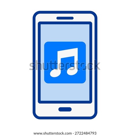 Music note displayed on a smartphone, ideal for playlists, audio apps, entertainment screens, and media features.