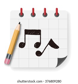 music note doodle drawing