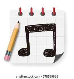 music note doodle drawing