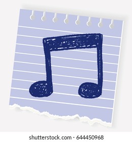 music note doodle drawing