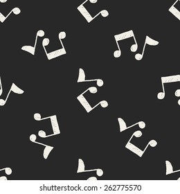 music note doodle drawing seamless pattern background