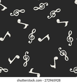 music note doodle drawing seamless pattern background