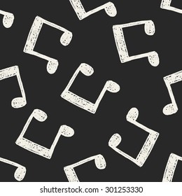 music note doodle drawing seamless pattern background