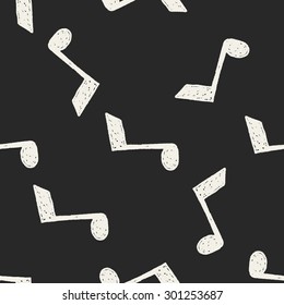 music note doodle drawing seamless pattern background