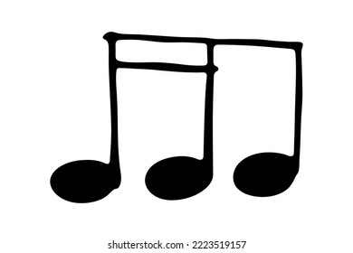Doodle de notas musicales. Símbolo musical dibujado a mano. Elemento único para impresión, web, diseño, decoración, logotipo