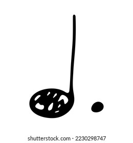 Musiknote doodle. Handgezeichnetes musikalisches Symbol. Einzelne Elemente für Druck, Web, Design, Dekoration, Logo