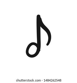 Music note doodle icon, hand drawn musical symbol