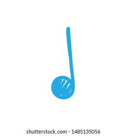 Music note doodle icon, hand drawn musical symbol
