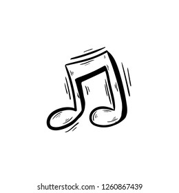 music note  doodle icon vector 