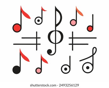 music note  doodle icon vector 
