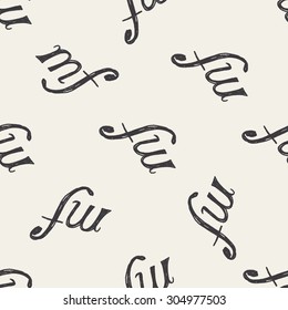 music note doodle seamless pattern background