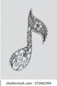 Music Note. Doodle style.
