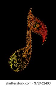 Music Note. Doodle style.