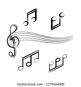 Music note doodle style. Music note vector