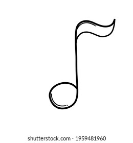 Music note Doodle vector icon. Drawing sketch illustration hand drawn cartoon line.