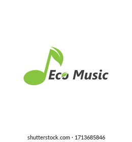 music note eco leave vector illustration icon design