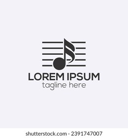 Music note or element logo design isolated vector template illustration