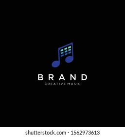 Music Note Equalizer Logo design inspiration. Music Equalizer Vectors