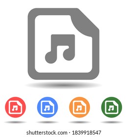 Music note file folder icon vector