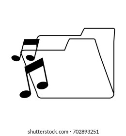 music note with file folder icon image