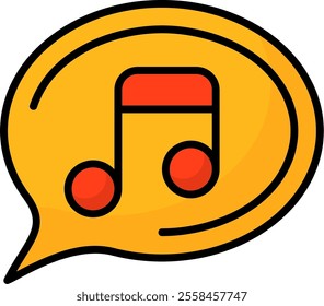 Music note Filled Icon Style Design